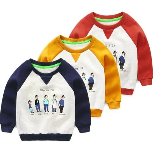 Baby Boys Girls Sweatshirt Warm Fleece T Shirt for Boys Girls Autumn Winter Fashion Cartoon Shirt Outwear Kids Children Clothes