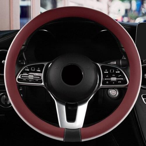 Universal Car wheel cover Auto Steering- Wheel Cover Anti-Slip Embossing Leather Car-styling Car Accessories