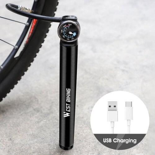 Bicycle Pump Portable Electric Mini Air Pump For Mountain Bike Road Bike Basketball Football Inflatable Aluminum Alloy Electric