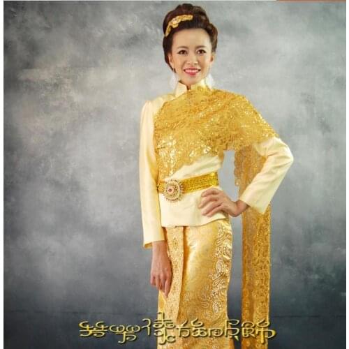 Thailand traditional clothing Women Thai Hotel Receptionist uniforms Long sleeve Spring