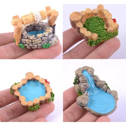 1pc DIY Garden Miniatures Decorations Vintage House Water Well Multicolour Fairy Garden Party Ornament