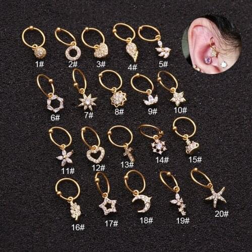 1 Pc Lot Inner 8MM Bling Stainless Steel Hoop Earrings Copper With Zircons IP Plating No Easy Fade Allergy Free