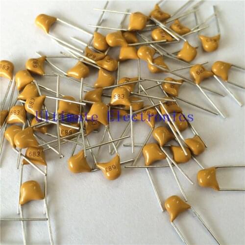 100pcs/lot Multilayer ceramic capacitor 683 50V 68nF 683M P=5.08mm