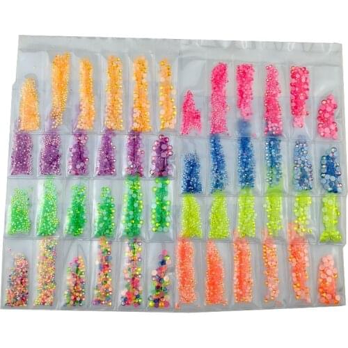 1000pcs/Bag Mix Size SS4-SS20 Fluorescen AB Rhinestones Noctilucent Flatback Stone Neon Glass For 3D Nail Art Decoration