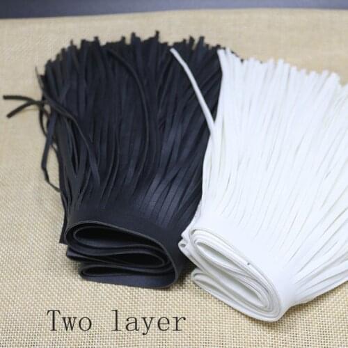 14.8 cm Wide Fashion Leather Tassel Lace Trim PU Fringe Lace Fabric DIY Handmade Clothes Accessory Wholesale