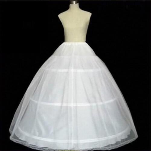 2019 New In Stock 3 Hoops White A-Line Petticoats For Wedding Accessories Crinoline Cheap Underskirt Petticoat