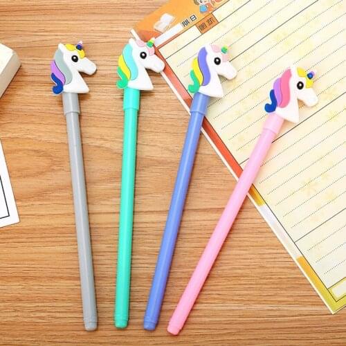 40 Pcs Cute Unicorn Neutral Pen Creative Stationery School Cartoon Student for Writing Pen Fresh Office Supplies Signature Pen