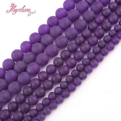 6,8,10mm Frost Matte Round Beads Ball Purple Jades Gem Stone Beads For DIY Necklace Bracelats Jewelry Making 15" Free Shipping