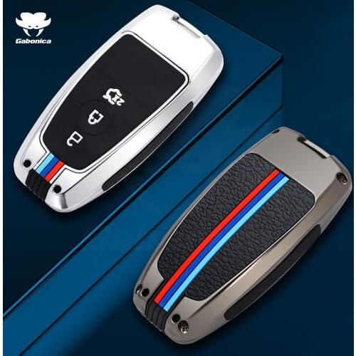 Zinc Alloy Car Key Case for Ford Fusion Mustang Explorer F150 Edge Mondeo Mk5 Focus Mk4 2019 2020 2021 Covers Keychain Key Chain