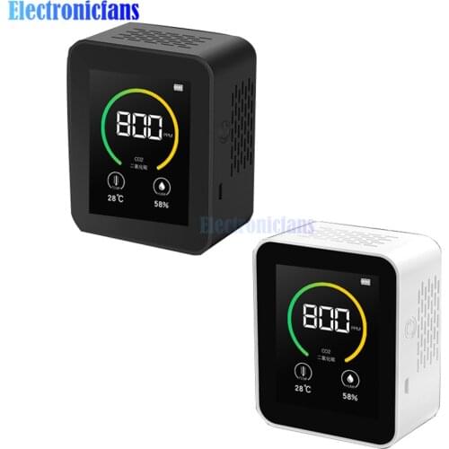 CO2 Gas Detector TFT LCD Display Color Screen Intelligent Gas Analyzer Air Quality Detector Monitor Temperature Humidity Meter