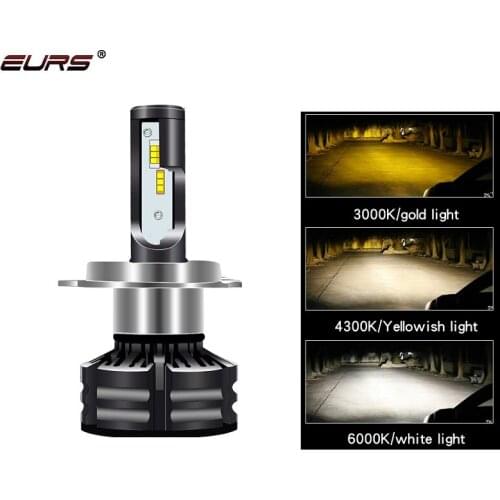 EURS LED headlight bulbs H4 LED H7 T6 12V 24V 60W 10000LM fog lamp 3000k 4300k 6000k H11 LED 9005 HB3 9006 HB4 D1 D2 D3 D4