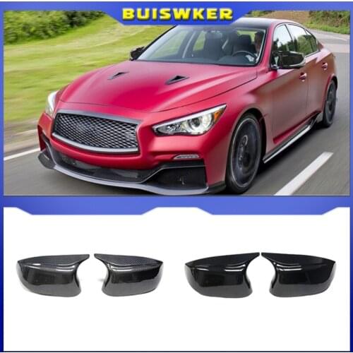 Car Side Glossy Painted Styling Rearview Mirror Cover Caps Bright Black for Infiniti Q50 Q60 Q70 SQ50 XQ30 2014-2020