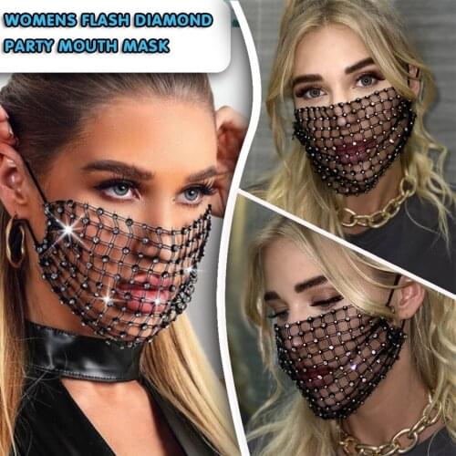 Halloween Cosplay Adult Mask For Face Fashion Jewellery Mascarillas Mask Маска Со Стразами Bling Mask For Face Mascara De Boca