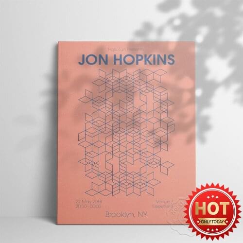 Music Jon Hopkins Art Poster, Simple Geometry Wall Art, Singer Music Prints Art, PopGun Presents Wall Stickers, Bar Pub Club
