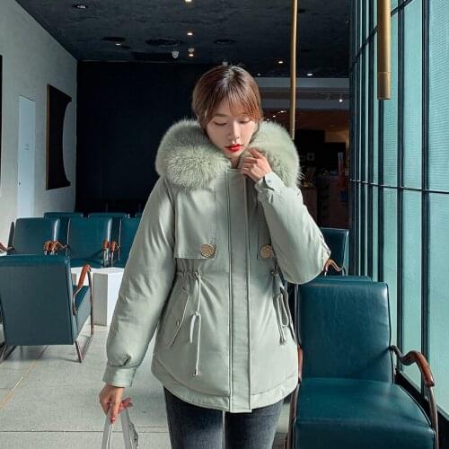 ISENMAL 2020 Women Winter Coat Thick Hooded Fur Collar Cotton Fashion Long Parka Womens Jacket Clothing for Mujer Feminine