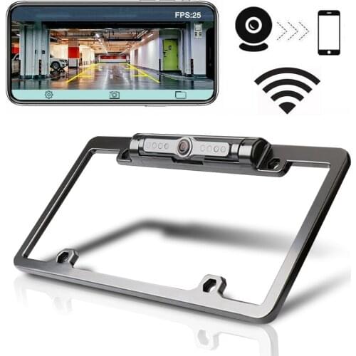 170 Degree Car License Plate Backup Camera WiFi Wireless Rear View Cam for Android IOS Car Electronics Car DVR Vehicle Camera