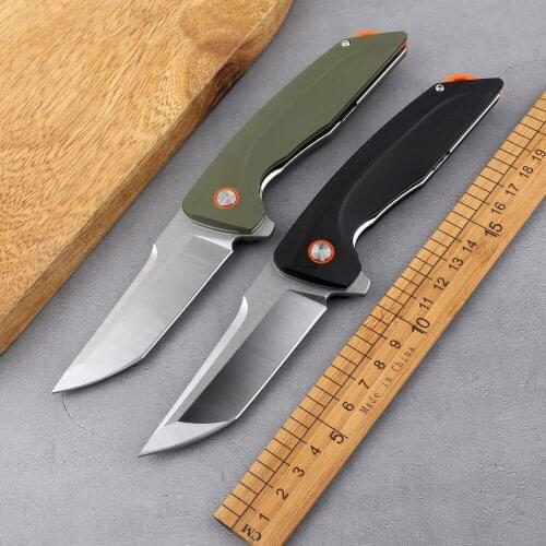 Pocket folding knife 8CR14 blade G10 handle tactical knife multi-purpose outdoor camping hunting knife self-defense EDC tool