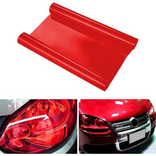 Red Auto Car Light Headlight Taillight Tint Vinyl Film Sticker Color-Changing Sheet Fog Light Sticker Car Decor Decal 60cm/120cm