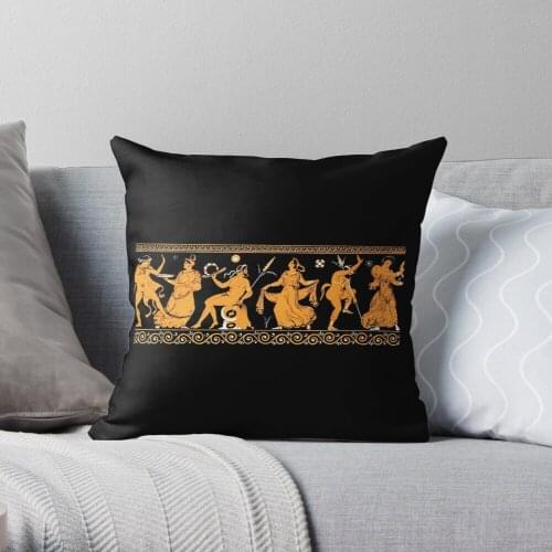 Bacchanalia Greek Vase Attic Red Figure Throw Pillow Cushion Cover Polyester Throw Pillows Case On Sofa Home Living Room Decor