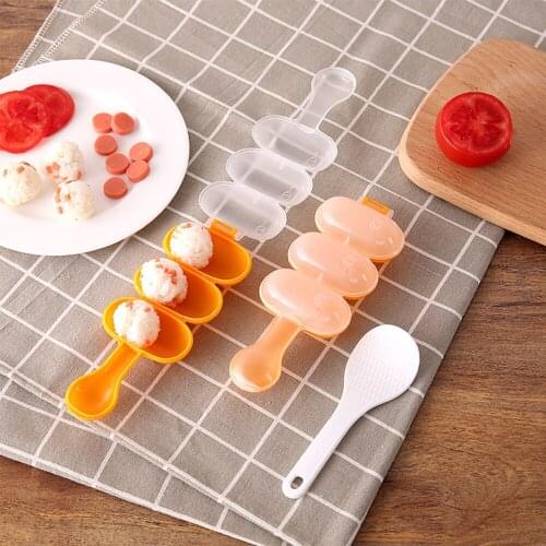 Kitchen Tools DIY Sushi Tools Mini Rice Balls Maker Mould With Spoon Rice Ball Meat Ball Molds Vegetables Making Kitchen Gadgets