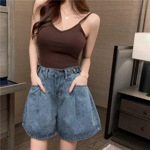 Summer High Waist Denim Shorts Jeans Women Casual Loose Ladies Fashion Plus Size Wide Leg Short Jeans Female 5XL