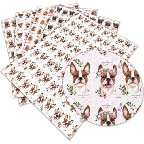 Different Animal Cartoon Printed Synthetic Leather Sheets A4 22x30cm For DIY Handmade Sewing Clothes Supplies Decor