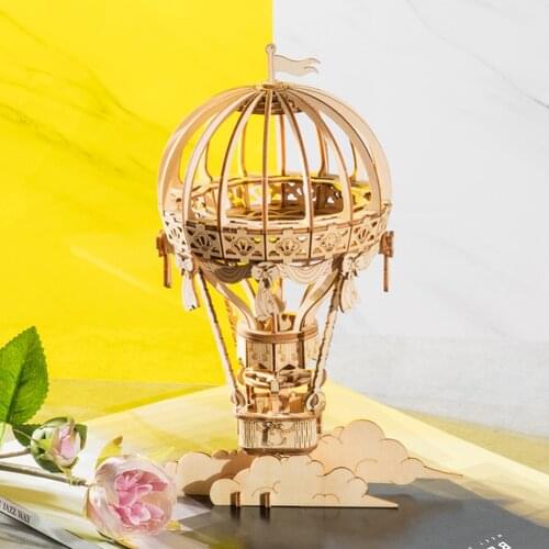 Hot Air Balloon Assembly Model DIY 3D Puzzle Wooden Splicing Toy Desktop Ornaments Children Birthday Handmade Gifts