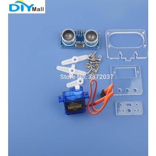 HC-SR04 Ultrasonic Distance Sensor Distance Detection Module + DIYmall 9G 180 Degree Servo + Mounting Servo Bracket Holder