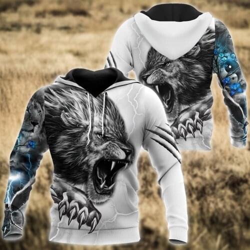 Beautiful Lion Warrior 3D All Over Printed Men Hoodie Unisex Casual Jacket Pullover Streetwear sudadera hombre DW0441