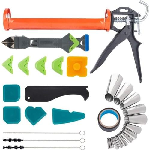 Silicone Sealing Tool Kit,With Multi-Functional Bevel Scraper,Suitable For Kitchen And Bathroom Window Sealant Enclosure