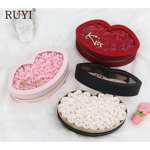 New Creative Valentines Day Lip-shaped Bouquet Gift Box Wedding Floral Companion Gift Packaging Cake Holding Flowers Packag Box