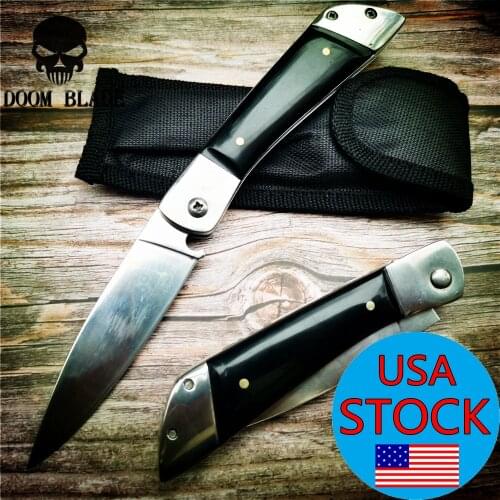 210mm 5CR15MOV Blade Quick Open Knives Folding Knives Glass Nylon Plastic Handle Tactical Camping Knife Pocket Hunting EDC Tools