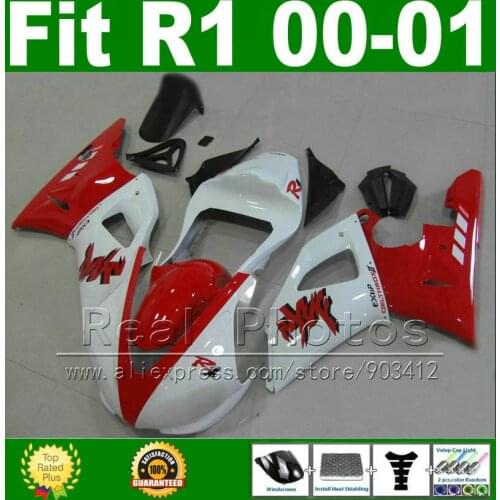 Racing motorcycle Fairings fit for YAMAHA YZF R1 2000 2001 kits holes closed YZFR1 00 01 bodywork fairing kit parts Y2U7