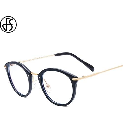 FS Fashion Blue Light Blocking Glasses Metal Frame Clear Lens Women Men Eye Protection Computer Glasses Optical Mirror Eyewear