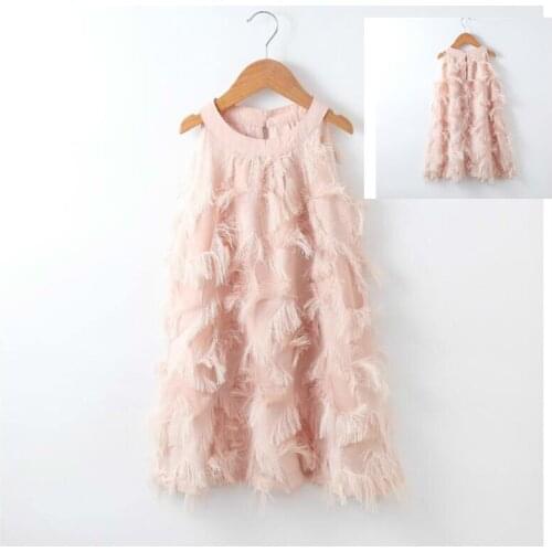 Matching Mother Daughter Dresses Fashion Family Matching Clothes Sleeveless Tassel Party Family Look Mom Girls Dress Clothes