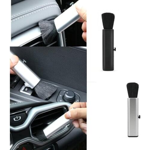 Adjustable Car Air Outlet Dusting Scrub Plastic Handle Wool Small Brush Auto Instrument Panel Seams Brush Automobile Supplies