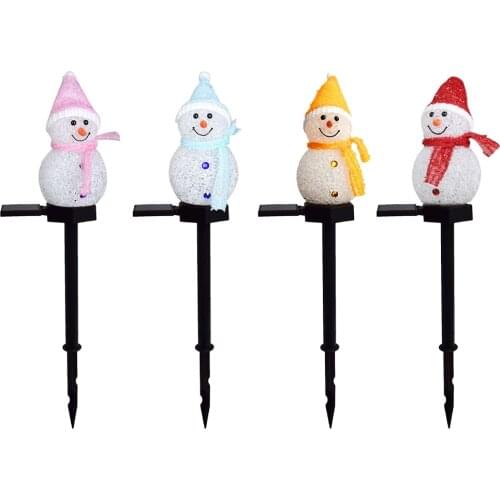 Christmas Cartoon Snowman Series Solar Lawn Light Outdoor Garden Decor Landscape Light Solar Light Creative LED Ground Lamp