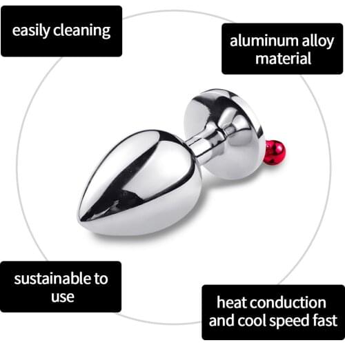 Runyu Intimate Metal Anal Plug With Small bell Smooth Touch Butt Plug No Vibrator Anal Bead Anus Dilator Anal Toys for Men/Women