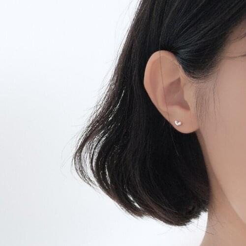 New Design Mini Lucky Cute Bean Love Stud Earrings for Women Girl S925 Sterling Silver Earrings Japanese Style Women Jewelry