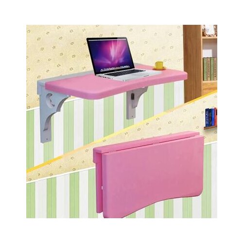 Solid wood notebook computer desk desk. Table folding lazy student dormitory desk wall painting