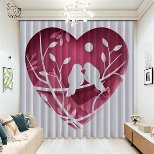 Birds Pattern Blackout Curtains For Living Room Bedroom Childrens Room Decorative Window Curtain Drape