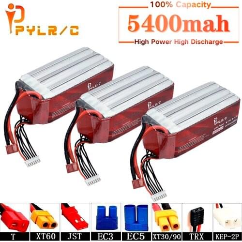 High Rate 22.2v 5400mAh Lipo Battery For RC Helicopter Parts 6s Lithium battery 22.2v 50C RC Cars Airplanes Drone Battery T/XT60