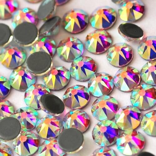 YANRUO 2088HF AB 8 Big 8 Small Hotfix Strass Stones And Crystals Flat Back Iron On Glass Rhinestones For Crafts