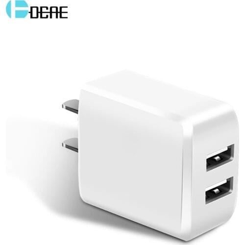 DCAE 2 Port USB Charger EU US Plug 2A Travel Wall Charger Adapter for iPhone X 8 Samsung S9 S8 Note 8 Xiaomi Phone USB Charger