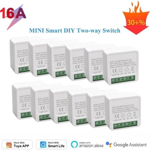 1/2/5/8PCS 16A Wifi Smart DIY Switch Two-way Control,Timer,Home Automation,Support Tuya Smart Life APP Control Alexa Google Home