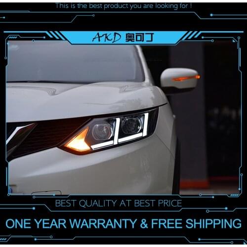 AKD tuning cars Headlight For Nissan Qashqai 2016-2017 Headlights LED DRL Running lights Bi-Xenon Beam Fog lights angel eyes