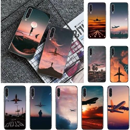 Aircraft Airplane fly travel cloud Phone Case For Samsung galaxy A S note 10 7 8 9 20 30 31 40 50 51 70 71 21 s ultra plus