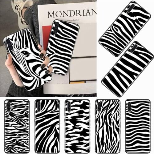 Zebra Striped Black White Anima Phone Case For Samsung galaxy S 9 10 20 A 10 21 30 31 40 50 51 71 s note 20 j 4 2018 plus