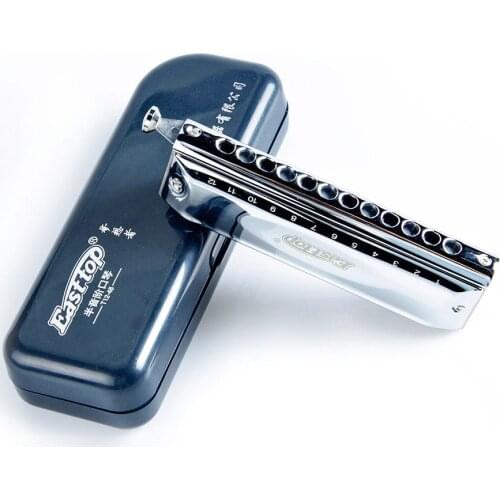 Easttop Chromatic Harmonica copper 12 Hole 48 Tone C Harmonica Mouth Ogans Instrument Musical Chromatic Harmonica Silver Black