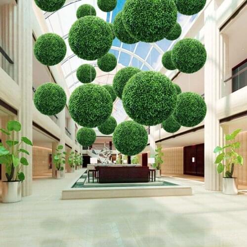 Simulate Plastic Green Leave Ball Artificial Grass Ball Home Garden Wedding Party Decoration